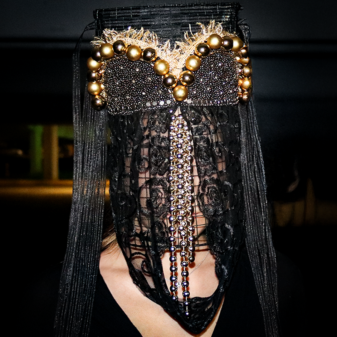 Handmade Black Theatrical Mask Avant-Garde Performance / Masquerade Mask