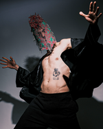 Pink & Green Costume Mask – Avant-Garde Festival / Performance Costume Piece– Adult Size