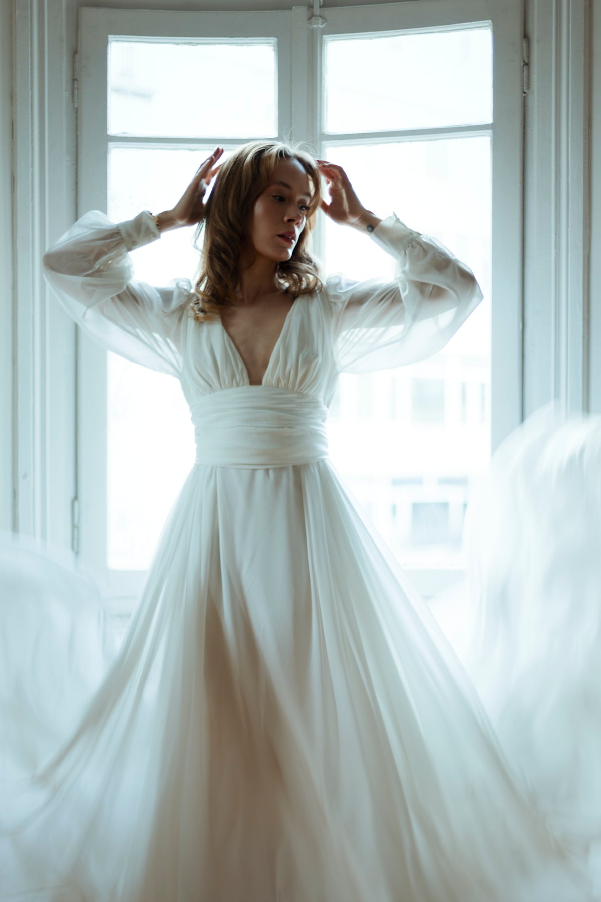 Ethereal Chiffon Performance Dress Rental – Lightkeeper Couture Gown